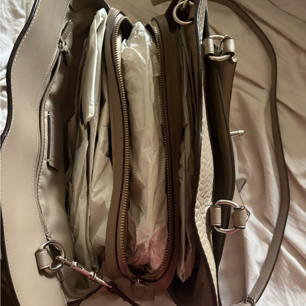 Coach Pebbled Leather Satchel | Latte Cocoa Neutral- Like New - Picture 14 of 14